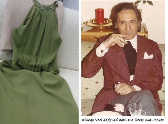 Full Length Green Dress and Maroon Jacket by DIEGO Tweaked 30 DEC 2014